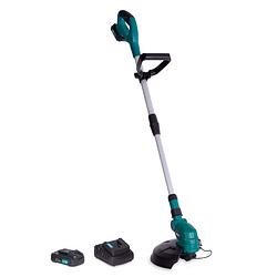 Foto van Vonroc grastrimmer 20v - vpower 20v - incl. 2x 2.0ah accu en oplader - 250mm - dubbele spoel (2x4m)