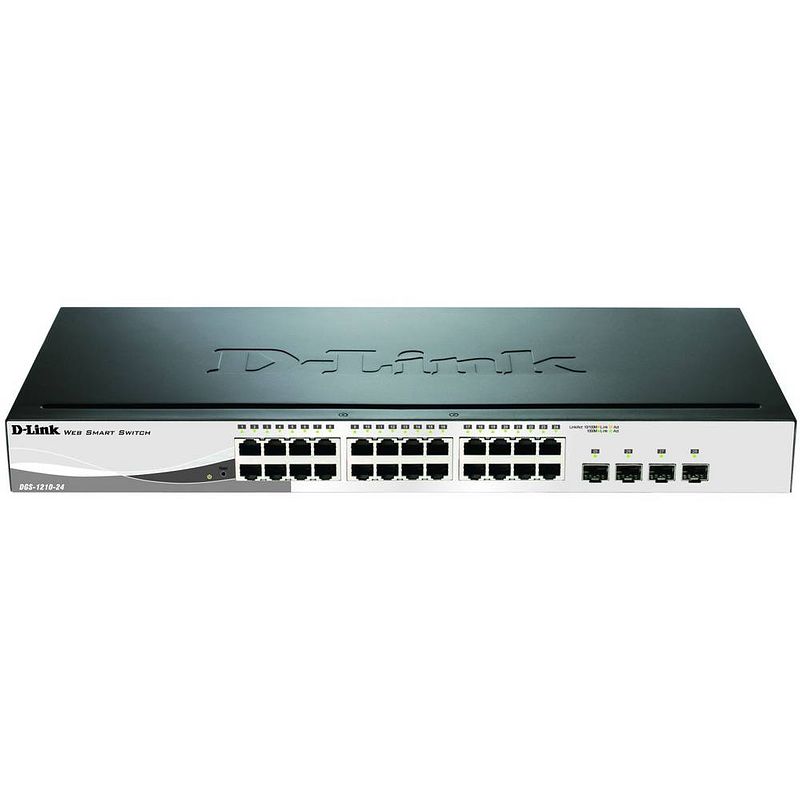 Foto van D-link dgs-1210-24/e netwerk switch rj45/sfp 24 + 4 poorten 56 gbit/s