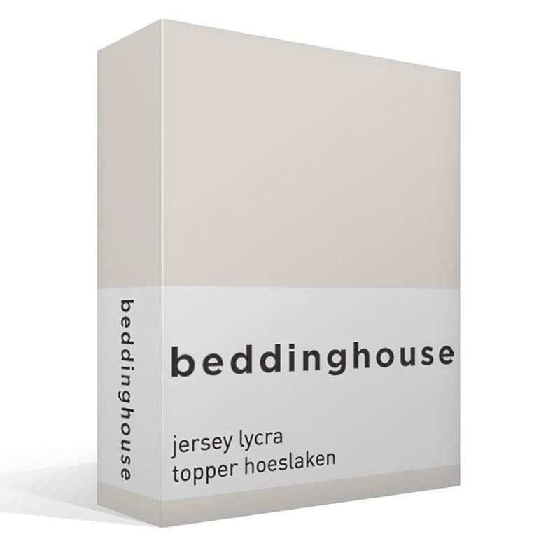 Foto van Beddinghouse jersey lycra topper hoeslaken - 95% gebreide katoen - 5% lycra - 2-persoons (140/160x200/220 cm) - ivoor