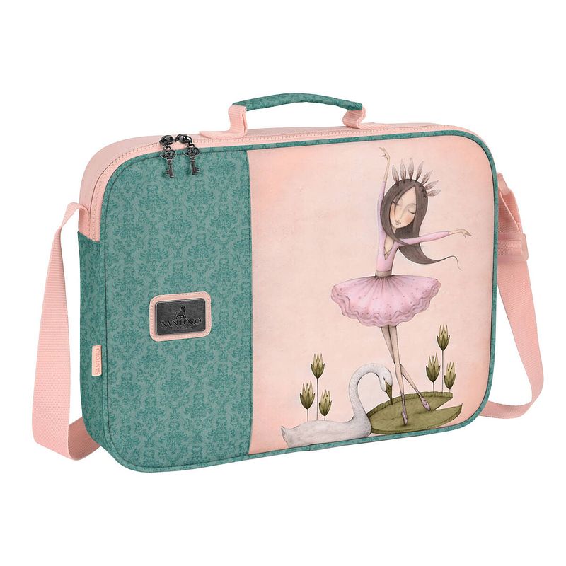 Foto van Schooltas santoro swan lake grijs roze 38 x 28 x 6 cm