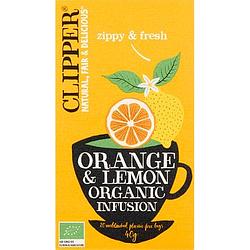 Foto van Clipper orange & lemon organic infusion 20 stuks 40g bij jumbo