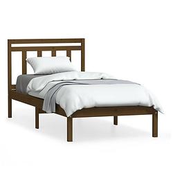 Foto van Vidaxl bedframe massief grenenhout honingbruin 100x200 cm