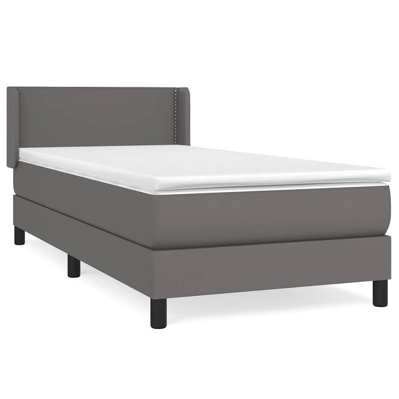 Foto van The living store boxspringbed - kunstleer - 203x93x78/88 cm - pocketvering matras - middelharde ondersteuning -