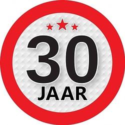 Foto van 10x 30 jaar leeftijd stickers rond 9 cm verjaardag versiering - feeststickers