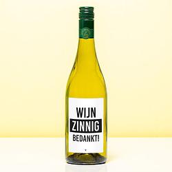 Foto van Wijnfles wijnzinnig bedankt - wit (sauvignon blanc)