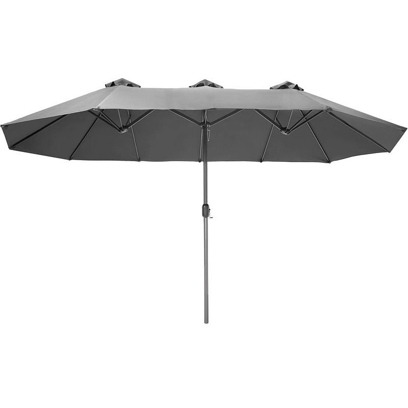 Foto van Tectake - dubbele parasol silia - terrasparasol zonwering - grijs - 404256