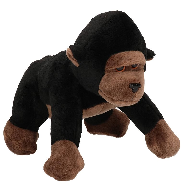 Foto van Pluche knuffel dieren gorilla aap van 16 cm - knuffeldier