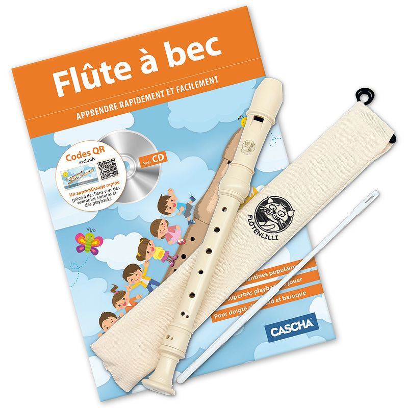 Foto van Cascha hh 1510 fr set de flûte à bec (doigté baroque)+ boek