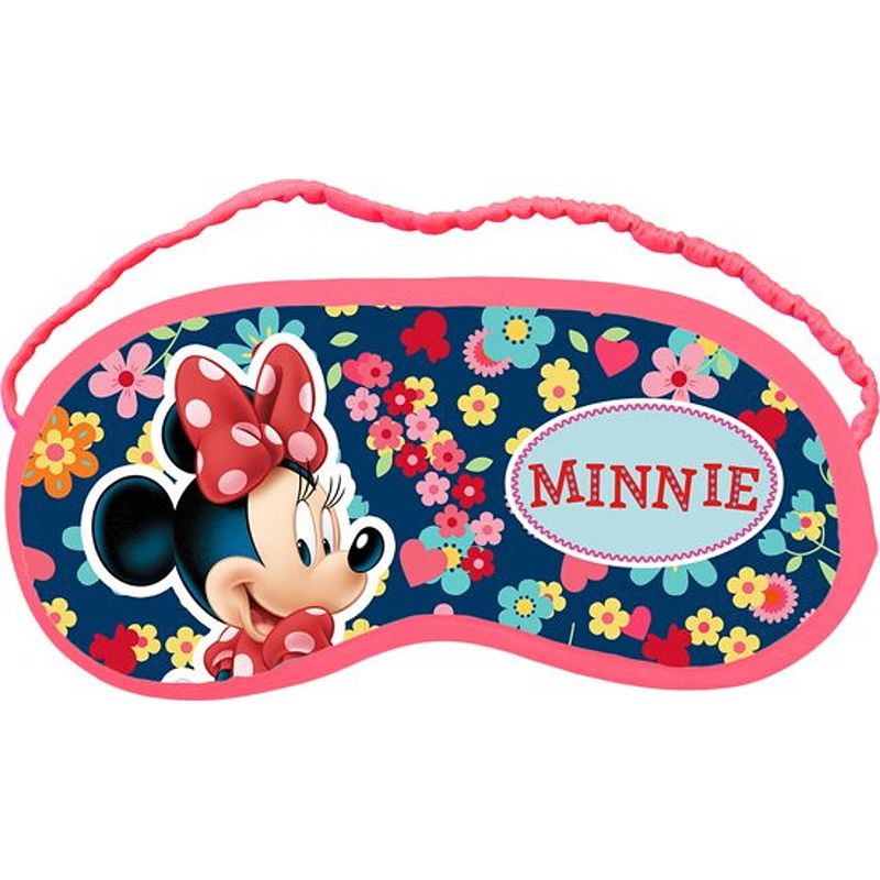 Foto van Disney slaapmasker minnie mouse 18 x 8,5 cm blauw/roze