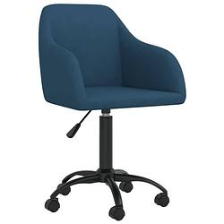 Foto van The living store draaibare eetstoelen - blauw fluweel - 53x51.5x(81-93) cm - verstelbaar - 2 stuks