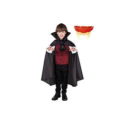 Foto van Halloween - dracula cape inclusief gebit voor kinderen