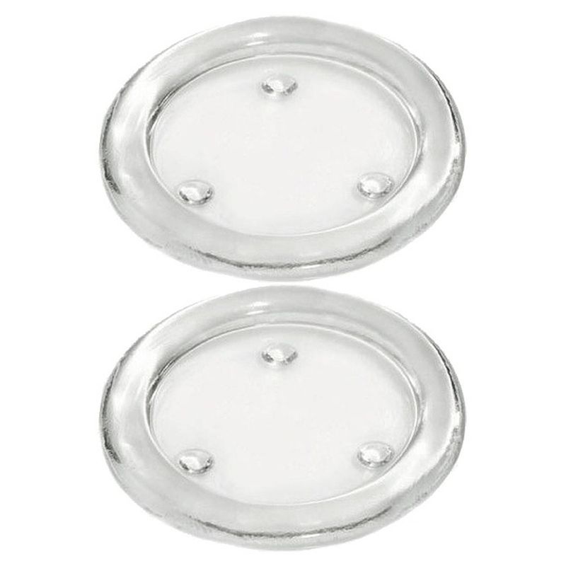 Foto van 2x glazen kaarsenhouders voor stompkaarsen van 10 cm doorsnede - waxinelichtjeshouders