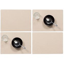 Foto van Set van 6x stuks stevige luxe tafel placemats plain camel 30 x 43 cm - placemats