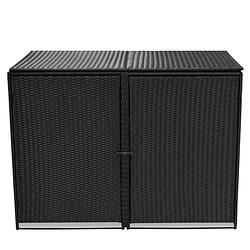 Foto van Infiori containerberging dubbel 148x80x111 cm poly rattan zwart