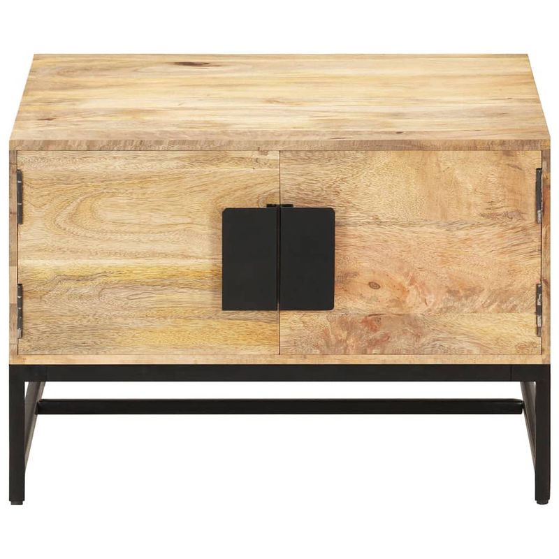 Foto van The living store salontafel - massief mangohout - 67x67x45 cm - rustieke stijl