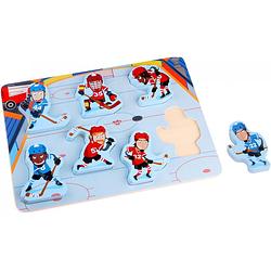 Foto van Tooky toy vormenpuzzel ijshockey junior hout 7 stukjes