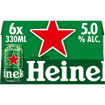 Foto van 2e halve prijs | heineken bier blik 6 x 330ml aanbieding bij jumbo