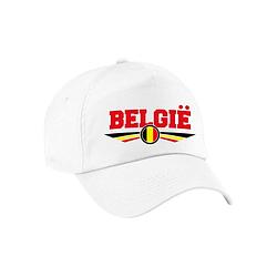 Foto van Belgie landen pet wit / baseball cap voor kinderen - verkleedhoofddeksels