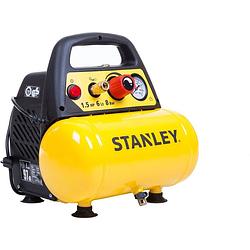 Foto van Stanley compressor dn200/8/6 - luchtcompressor 8 bar - 6l - 180l/min - met handvat en anti-slip voeten - olievrij - geel