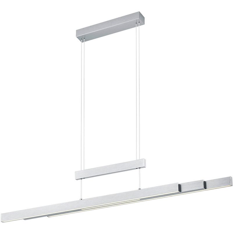 Foto van Led hanglamp - trion trojan up and down - 54w - aanpasbare kleur - rechthoek - mat nikkel - aluminium