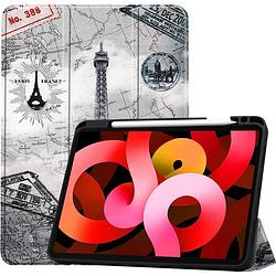 Foto van Basey ipad air 4 2020 hoes case hoesje eiffeltoren uitsparing apple pencil ipad air 2020 10.9 inch