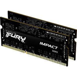 Foto van Kingston fury impact werkgeheugenset voor laptop ddr3 8 gb 2 x 4 gb non-ecc 1600 mhz 204-pins so-dimm cl9 kf316ls9ibk2/8