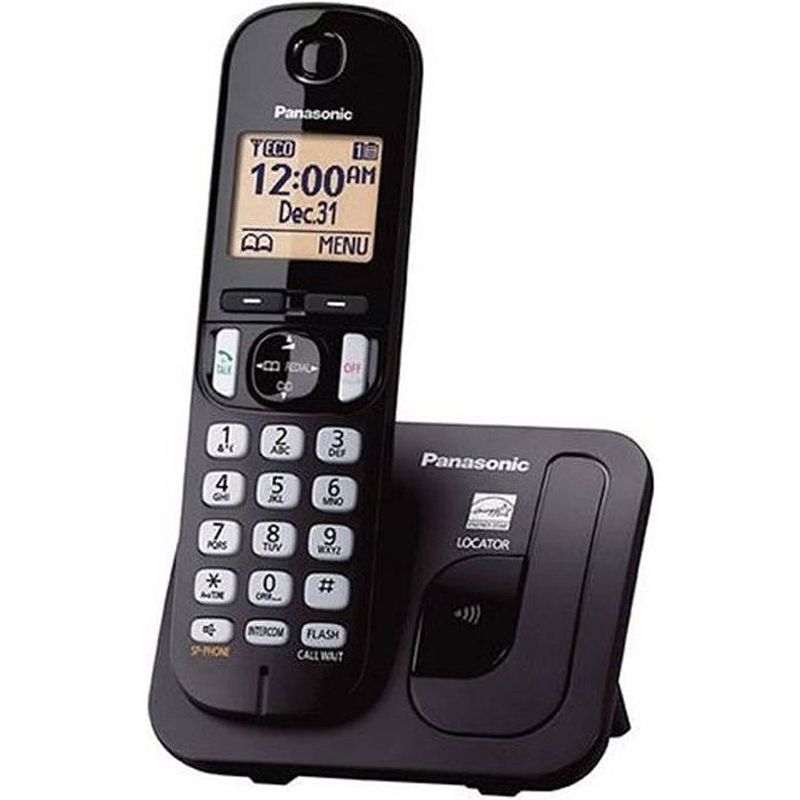 Foto van Panasonic zwarte solo dect-telefoon zonder antwoordapparaat