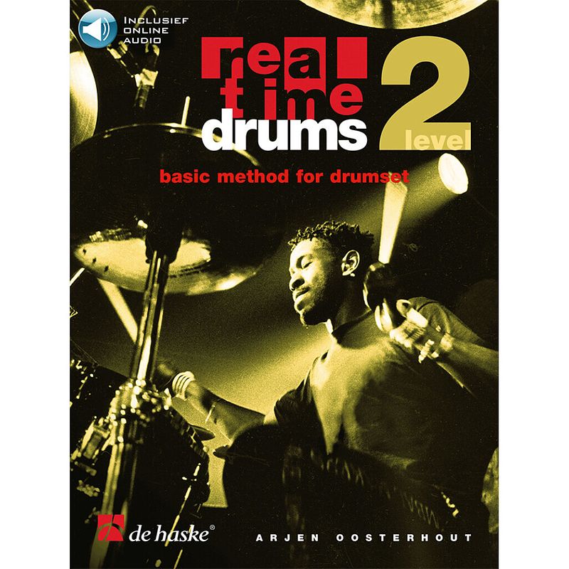 Foto van De haske real time drums 2 (nl) basic method for drumset met online audio
