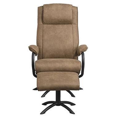 Foto van Relaxfauteuil vic incl. hocker - taupe - leen bakker