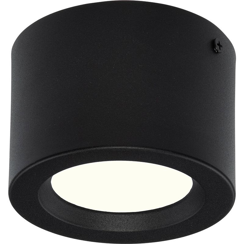 Foto van Led downlight - opbouw rond hoog 5w - natuurlijk wit 4200k - mat zwart aluminium - ø105mm