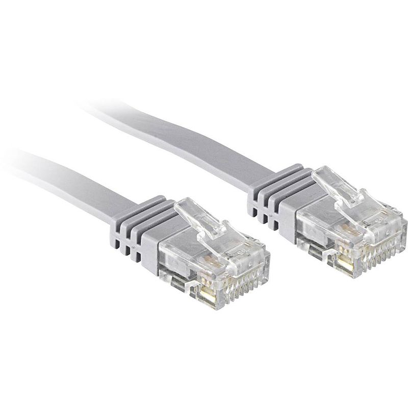 Foto van Lindy 47491 rj45 netwerkkabel, patchkabel cat 6 u/utp 1.00 m grijs snagless 1 stuk(s)