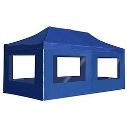 Foto van Vidaxl partytent inklapbaar met wanden 6x3 m aluminium blauw