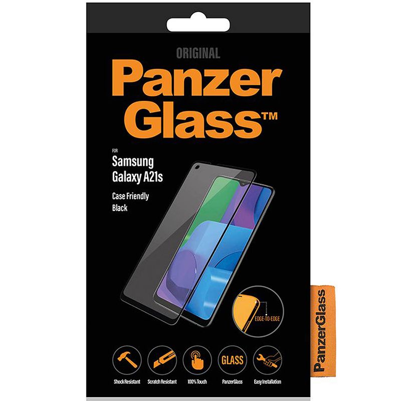 Foto van Panzerglass case friendly screenprotector voor de samsung galaxy a21s