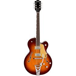 Foto van Gretsch professional collection tennessean hollow body rw havana burst met g6241 deluxe hardshell case