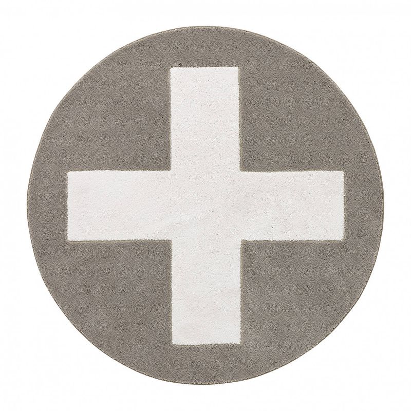 Foto van Lifetime kidsrooms vloerkleed rond - grey x, 3d effect