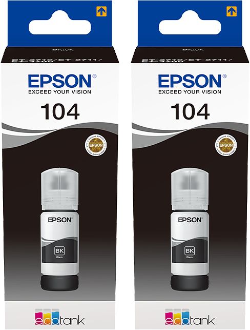 Foto van Epson 104 inktflesjes zwart duo pack