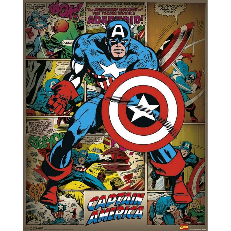 Foto van Pyramid marvel comics captain america retro poster 40x50cm