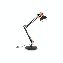 Foto van Landelijke tafellamp - ideal lux wally - metaal - e27 - zwart