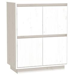 Foto van Vidaxl dressoir 60x34x75 cm massief grenenhout wit