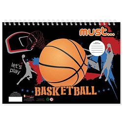 Foto van Must sticker- en kleurboek basketball papier zwart 40 pagina's