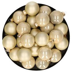 Foto van Kerstballen set van glas 36x stuks licht champagne 4 cm - kerstbal