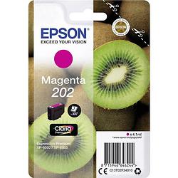 Foto van Epson inktcartridge 202, 300 pagina's, oem c13t02f34010, magenta