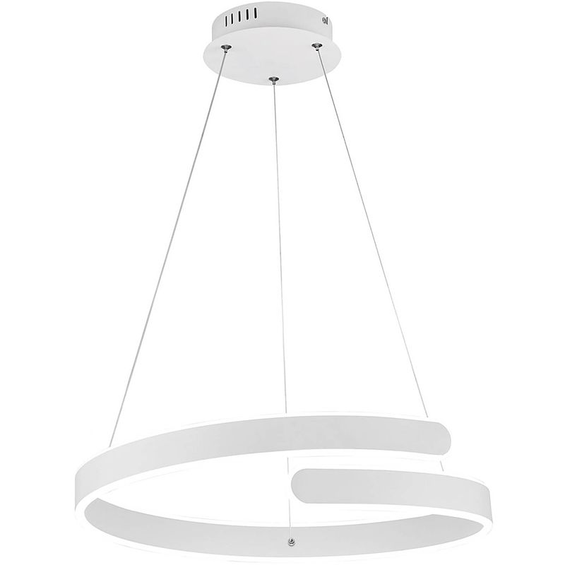 Foto van Led hanglamp - hangverlichting - trion prigon - 37w - natuurlijk wit 4000k - dimbaar - rond - mat wit - aluminium