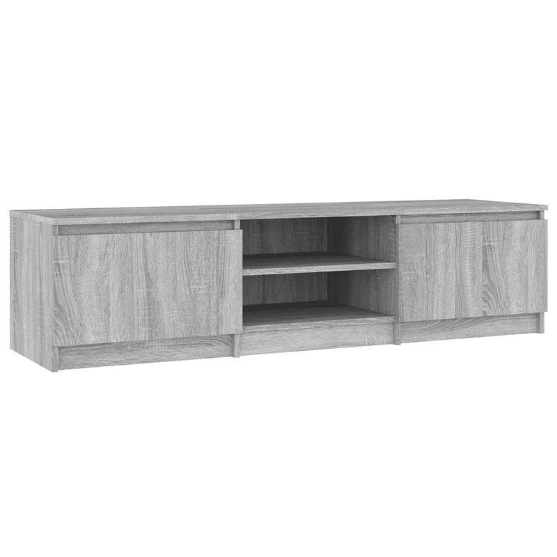 Foto van The living store tv-meubel - grijs sonoma eiken - 140 x 40 x 35.5 cm - praktisch en trendy