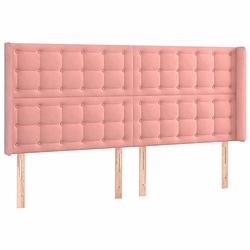 Foto van The living store hoofdbord - 163 x 16 x 118/128 cm - zacht fluweel roze