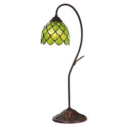 Foto van Haes deco - tiffany tafellamp groen ø 28x60 cm fitting e14 / lamp max 1x40w