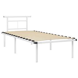 Foto van The living store bedframe - elegant en klassiek - metalen bedframe - 90 x 200 cm - kleur- wit