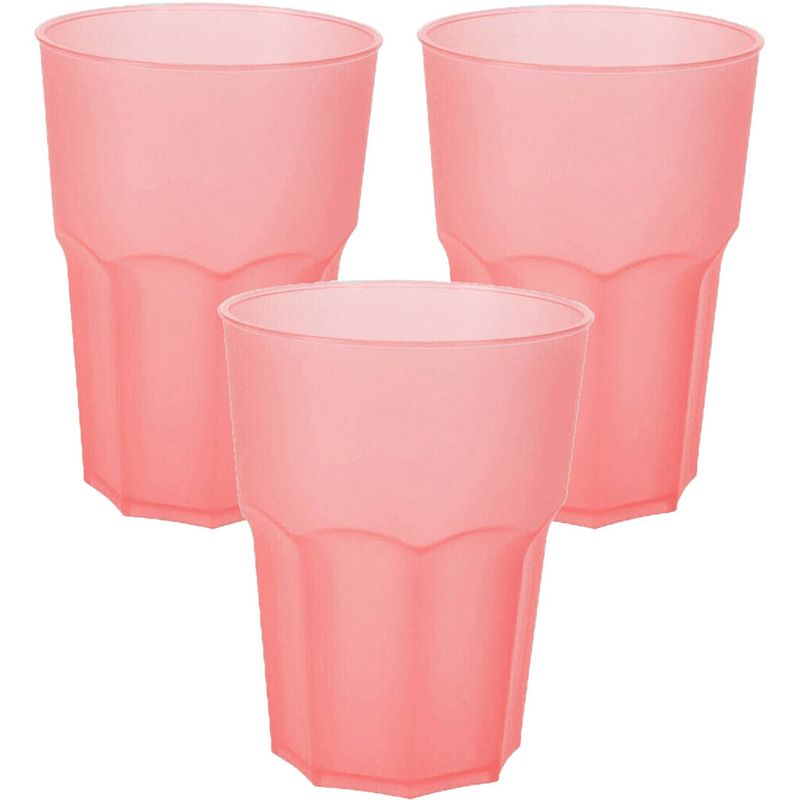 Foto van Limonade/drinkbeker kunststof - 4x - rood - 480 ml - 12 x 9 cm - bekers