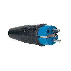 Foto van Showtec rubber schuko connector male 230v 240v blauw