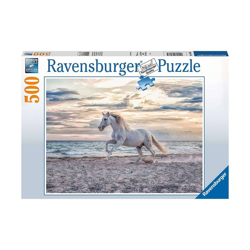 Foto van Ravensburger puzzel paard op het strand 500st